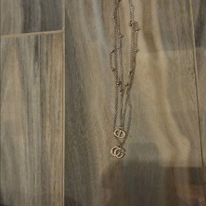 CHANEL Gold Double Pendant Necklace Fashions